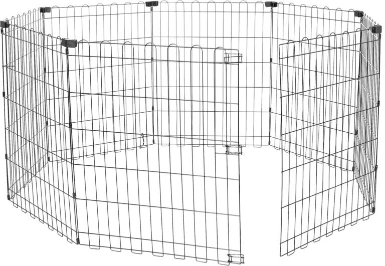 Amazon Basics Foldable Metal Exercise Pen Fence 4 ss Pet Life Collective